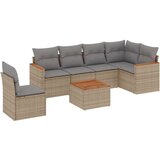  7-dijelni set vrtnih sofa s jastucima bež od poliratana | shoptok.hr