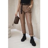 Kesi Włoski Waxed trousers with a belt camel | shoptok.hr