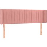 Maison Chic posteljno vzglavje - vzglavna omarica - nočna omarica z ušesi roza 147x16x78/88 cm žamet, (21707873) | Shoptok.si