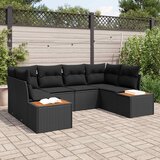  Sjedeća garnitura za vrt 6 kom. 6-Broj sjedala Crna Poliratana 234 x 154 x 85 cm | shoptok.hr
