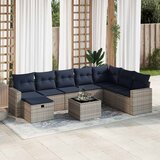  9-dijelni set vrtnih sofa od poliratana s jastucima sivi | shoptok.hr