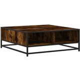 Maison Chic Klubska mizica - kavna mizica - Nizka mizica dimljeni hrast 80x80x30 cm inž. les in kovina, (21755231) | Shoptok.si
