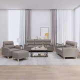  4-dijelni set sofa s jastucima smeđesivi od tkanine Cijene