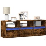 vidaXL Zidni TV ormarić LED boja dimljenog hrasta 130x31x45 cm Cijene