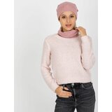 Fashion Hunters Light pink knitted cap and chimney Cene