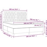 Krevet box spring s madracem LED svjetlosivi 180x200 cm baršun | Eponuda.ba