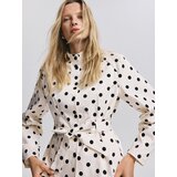 Reserved Jakna na točkice s remenom - krem | shoptok.hr