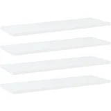za knjige 4 kom bijele 60x20x1,5 cm konstruirano drvo