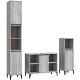  3-dijelni set kupaonskog namještaja siva boja hrasta drveni | shoptok.hr