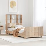 vidaXL Posteljni okvir brez vzmetnice 90x190 cm trdna borovina Cene