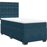 Box spring krevet s madracem plavi 90x190 cm baršunasti | shoptok.hr
