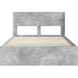  Krevetna konstrukcija s pohranom i uzglavljem Betonska siva 140 x 200 cm | Shoptok.si