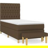 Maison Chic Box spring postelja - Vzmetna postelja z vzmetnico temno rjava 100x200 cm blago SL695, (21910192) | Shoptok.si