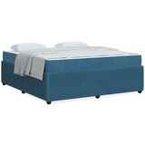  Posteljni okvir z vzmetnico Modra 180 x 200 cm Žamet | Shoptok.si
