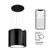 Klarstein skyfall smart, otočna kuhinjska napa, Ø 45 cm, recirkulacija, 402 m³ / h, led, nerjaveče jeklo, črna Cene