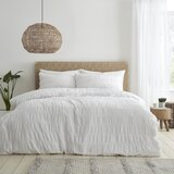 Catherine Lansfield Bela podaljšana posteljnina za zakonsko posteljo iz krepa 230x220 cm Seersucker – | Shoptok.si