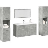 vidaXL 4-dijelni set kupaonskog namještaja siva boja betona drveni | shoptok.hr