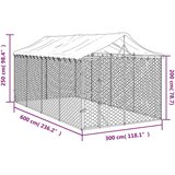  Vanjski kavez za pse s krovom srebrni 3x6x2 5 m pocinčani čelik | shoptok.hr