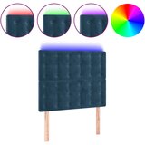 Maison Chic LED posteljno vzglavje - Vzglavna omarica temno modro 80x5x118/128 cm žamet, (22078321) | Shoptok.si