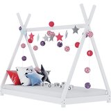 Maison Chic Otroška postelja - Otroški ležaj - Otroški posteljni okvir bel iz trdne borovine 70x140 cm, (21698346) | Shoptok.si