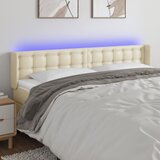  LED uzglavlje krem 183x16x78/88 cm od umjetne kože | shoptok.hr