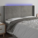  LED uzglavlje svjetlosivo 163 x 16 x 118/128 cm baršunasto | Eponuda.com