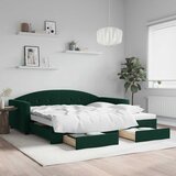  Dnevni krevet na razvlačenje tamnozeleni 100x200 cm baršunasti | shoptok.hr