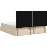  Krevet od pjene s madracem i LED-om Krem 160 x 200 cm Tkanina - Krem 160 x 200 cm Dizajn s rombovima | shoptok.hr