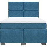  Krevet s oprugama i madracem plavi 140x200 cm baršunasti | shoptok.hr