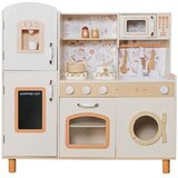 Kinder Home Dječja drvena kuhinja – vintage model s elektroničkim pločama, svjetlima, zvukovima i sudoperom s tekućom vodom, 91 × 31 × 90 cm | shoptok.hr