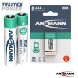 Ansmann DECT AAA 1.2V 800mAh maxE – Punjive NiMH baterije (2 komada) ( 4809 ) Cene