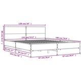  Posteljni okvir sonoma hrast 135x190 cm inž. les in kovina | Shoptok.si