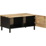 vidaXL Kava miza črna 80x50x40 cm Masivni neobdelan les Mango | Shoptok.si