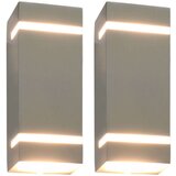 vidaXL Zunanje stenske svetilke 2 kosa 35 W srebrne pravokotne Cene