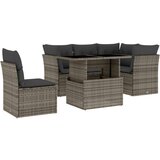  6-dijelni set vrtnih sofa od poliratana s jastucima sivi | shoptok.hr