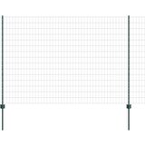 vidaXL evropska ograja s 5 U stebri Zelena 1,5x10 m jeklo | Shoptok.si