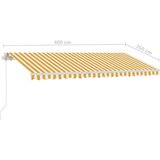  Samostojeća tenda na ručno uvlačenje 400 x 350 cm žuto-bijela | shoptok.hr
