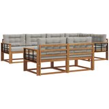  Set vanjskih sofa 8 kom. Prirodna i svjetlosiva | shoptok.hr