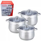 Klausberg set posode iz nerjavečega jekla s steklenimi pokrovi set 6/1, (21143712) | Shoptok.si
