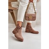 S. BARSKI Women's Cutout Ankle Boots With Zip Brown S.Barski Cene