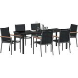  Vrtni set za objed 7 pcs Crna Čelik s prahom | Eponuda.ba
