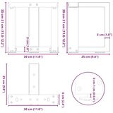  Noge stolića za kavu T-oblika 2 kom antracit 30x25x(30-31) cm | shoptok.hr