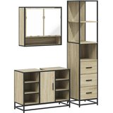  3-dijelni set kupaonskog namještaja boja hrasta sonome drveni | shoptok.hr