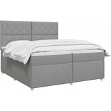  Boxspring krevet s madracem Svjetlosiva 200 x 200 cm Tkanina | shoptok.hr