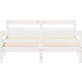 vidaXL Okvir kreveta s uzglavljem bijeli 140 x 200 cm masivna borovina | shoptok.hr