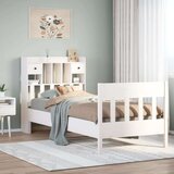 vidaXL Posteljni okvir brez vzmetnice bel 90x200 cm trdna borovina | Shoptok.si