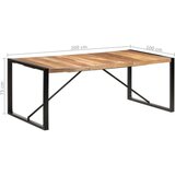 Blagovaonski stol 200 x 100 x 75 cm od masivnog drva i šišama | shoptok.hr