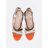 Shelvt Stiletto sandals with white and black straps | Shoptok.si