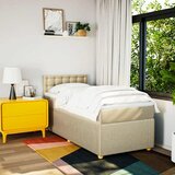  Okvir kreveta s oprugama i madrac krem 80x200 cm od tkanine | shoptok.hr