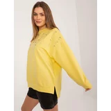 Fashion Hunters Yellow hoodie with appliqués